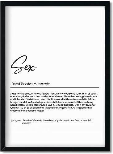 Urhome Kunstdruck Definition Sex ohne Bilderrahmen in DIN A4 - Worterklärung wie im Duden Lexikon Wandbild Wanddeko mit Spruch für Wohnung Familie Freunde Geschenk