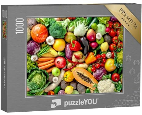 puzzleYOU: Puzzle 1000 Teile „Sortiment von frischem Obst und Gemüse“ – aus der Puzzle-Kollektion Gemüse, Essen und Trinken