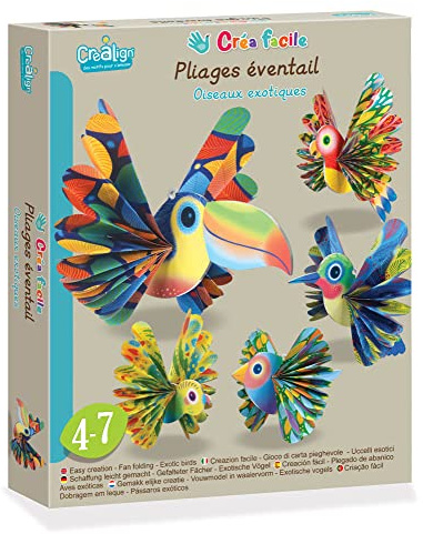 Créa facile Fächer Exotische Vögel