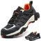 Scarpe Antinfortunistiche Uomo Donna Scarpe da Lavoro Leggere Traspiranti Scarpe da Cantiere con Punta in Acciaio Nero Arancione 42