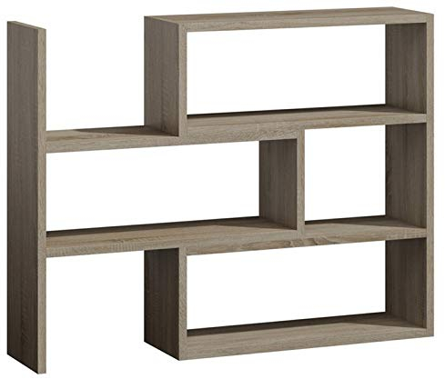 MATKAM Bücherregal Irys II Büroregal für Ordner und Bücher, Standregal Wohnzimmer und Schlafzimmer, Offenes Regal für Büro, Aktenregal, Ausziehbar Eckregal, Aufbewahrungsregal (Sonoma-Eiche)
