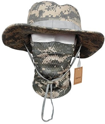 QMFIVE Taktische Boonie Hut Schal Unisex Camouflage Abgerundete Hut Fischer für Tactical Airsoft Paintball Aufstieg Camping (A-ACU, 1)