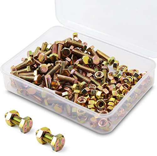 (80 Ensemble) M5 x 16mm Boulons et écrous,à six pans de Coin Extérieur Vis Hexagonale,8.8 Acier galvanisé de qualité