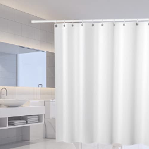 YTITILUCK Rideaux de Douche Blanc Pur Couleur Unie Rideau de Salle de Bain Tissu Polyester épaissir imperméable Rideau de Baignoire 120x230cm (WxL) Extra-Long-Rideau-de-Douche