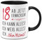 Tassenbrennerei Tasse mit Spruch 18 ab jetzt erwachsen - Kaffeetasse als lustiges Geschenk zum 18. Geburtstag für Sohn und Tochter (Schwarz)
