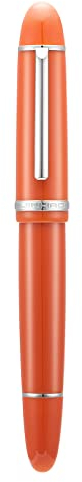 Jinhao X159 Orange Acryl Füllfederhalter, Größe 8 Extra Feine Spitze Silber Rand Klassisches Design Glattes Schreibstift mit Konverter