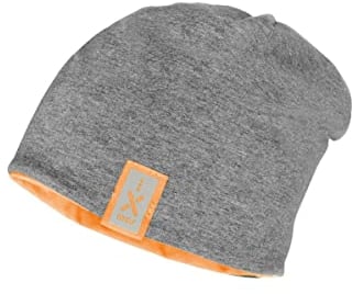 maximo Baby Jungen Mütze/Beanie 33500 117576 in hellgrau/orange, Kleidergröße:55, Farbe:Hellgrau