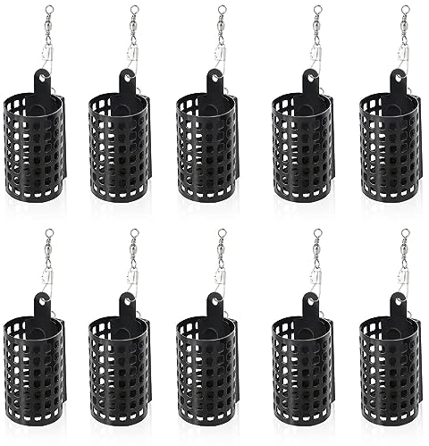 10 Stück Angeln Metallkäfig Fishing Futterkorb,Futterkorb Feeder,Futterkorb Angeln Mit Wirbel Snap,Rund Futterkorb Feeder Zubehör (10)