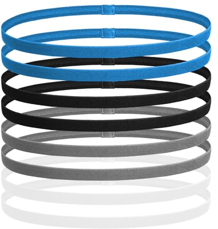 8 Set di fasce sportive per ragazzi da pezzi, set di fasce elastiche per calcio, fasce per capelli sottili per ragazzi, accessori per capelli antiscivolo per corsa, calcio, yoga e altro ancora.