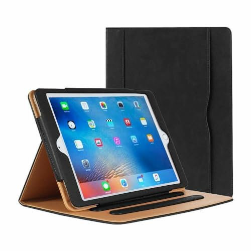 Premium Leather Smart Wallet Folio Stand Shockproof Protective Book Case Cover For iPad Air, iPad Air 2, iPad 5th and 6th Generation 9.7 (2017,2018) Models A1893, A1822