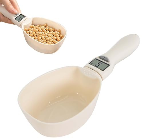 Balance de Cuisine Numérique, Balance à Cuillère pour Nourriture pour Chien/Chat, Balance à Cuillère Numérique avec Affichage LED, Cuillère de Pesée Détachable Cuillère à Mesurer Électronique Réglable