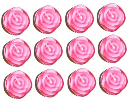Artibetter 12 Pcs Bougies Chauffe-Thé Bougies Chauffe-Plat Bougies Décoratives Bougie Chauffe-Plat Non Parfumée Bougies Flottantes En Forme De Fleur De Rose En Vrac Petites Bougies Votives