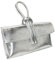 LeahWard Women's Leather Clutch Bag With Loop Handle (Silver)