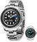 GUANHAO Men's Automatic Mechanical Diving Watch， 40mm Luminous Dial， 100M Waterproof， Luxury Fashion Business Casual Sport Designer Genuine Watch with Calendar， Rubber/Stainless Steel Strap