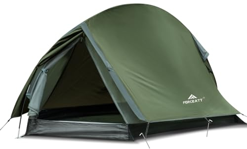 Forceatt Zelt,1/2 Personen Camping Zelt, Ultraleicht Zelt 2 Personen,Wasserdich,Schnellaufbau,Doppelschicht Kuppelzelte,für Outdoor, Camping, Motorcycle Trips, Festival