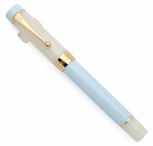 JINHAO 100 Fountain Pen Metal and Resin Large Capacity Writing Pen with Converter (Medium Nib, Light Blue)