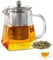 Fychuo Square Glass Teapots with Infuser Tea Pot 350ml Small Teapot Borosilicate Glass Tea Pot Infusers for Loose Tea Glass Teapot Stovetop Safe Heat Resistant