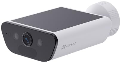 EZVIZ 4K Akku Überwachungskamera mit 10400mAh Akku, kabellose Außenkamera mit eingebautem 1.4W Solarpanel, KI Personen- und Fahrzeugerkennung, Zwei-Wege-Audio, unterstützt WLAN 6, wetterfest, CB5
