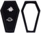 DELORIGIN Ringbox Aus Samt 2 Fach Aufbewahrungsbox Für Hochzeitsschmuck Ringbox Im Sargstil Mit Schwamm Innen Für Gotischen Heiratsantrag Zeremonie Verlobung Gotischen Schmuck Organizer (Schwarz)