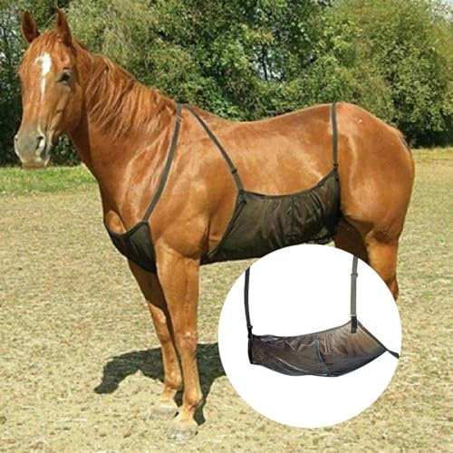 Garde-ventre de cheval, mouche pour cheval, protection réglable, protection ventilée, filet abdominal respirant pour adultes, large, 94 x 71 cm