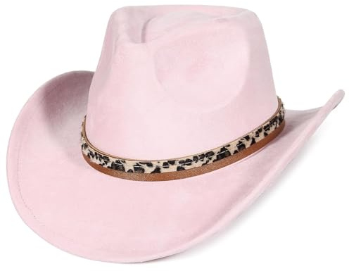 EOZY Chapeau de cowboy en daim style occidental pour homme et femme - Chapeau vintage amovible - Chapeau en daim - Chapeau country musique festival - Protection légère contre la pluie