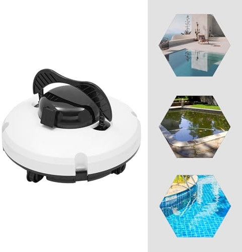 Poolsauger Poolsauger Akku, Poolsauger Bodensauger Akku Aufladezeit Filter-Genauigkeit 180μm 3.5-4H 120 Min Reinigungszeit,Pool Zubehör, Reinigung Poolsauger 33*23cm, Poolsauger für Sandfilteranlage