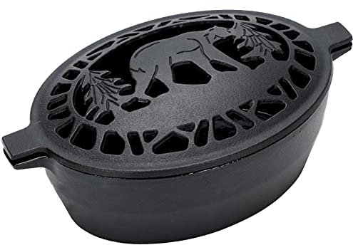 MYFIREPLACEDIRECT Vaporizador de estufa de leña de 2.5 cuartos de galón, humidificador de estufa de leña con patrón decorativo de oso, vaporizador de hierro fundido para estufa de leña, resistente a