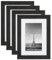 DUCIHBA 5x7 Farmhouse Picture Frame Collage Set, Wire Brush Rustic Black Textured Wood Border, Plexi Glass Matted for 3.5x5.5 Photo or Drawing, 4 Pack