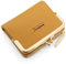 GOUNNU Portefeuille Femme en PU Cuir Porte Monnaie pour Femme Lisse et Souple Portefeuille Petit Format Compact avec 8 Emplacements de Carte, Porte-Monnaie Court en Cuir Synthétique Bifold (Jaune-1)