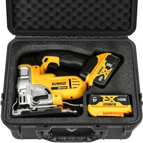 Case for Dewalt Jigsaw Power Tool - Waterproof Hard Tool Box for Dewalt 20V Jig Saw DCS334B | DCS331B, Power Tool Combo Kit Bag for Dewalt Herramientas 20V Max Cordless Jig Saw Set/Battery (Case Only)