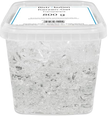 DistrEbution Kerzen-Gel transparent 800g Gelwachs zum Kerzen gießen & Gelkerzen selber Machen
