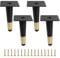 Minnhua 4PCS 5 Metal Oblique Furniture Legs Cabinet Legs Black and Gold Furniture Legs 12cm Non-Slip Furniture Feet Legs for Cabinets Chairs Shelves Sofas Table Cupboard Couch Bed DIY