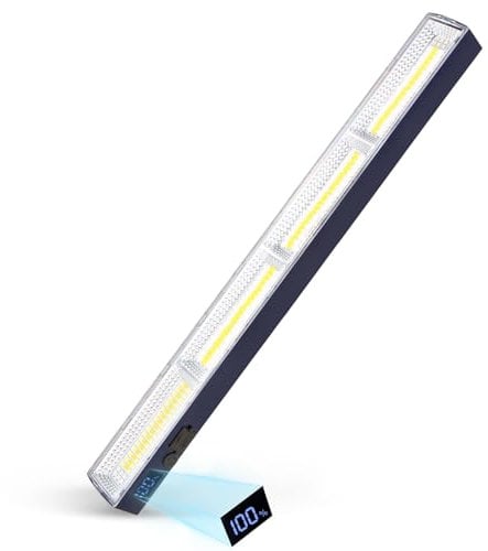 LETOUR Magnetic Lights Rechargeable 4000 Lumens 7200mAh 40CM Work Light Bar, 216 LED Bulbs Waterproof, Portable Lighting with Hook and Magnets, for Camping, DIY, Car Repair, Garage, Workshop Tasks