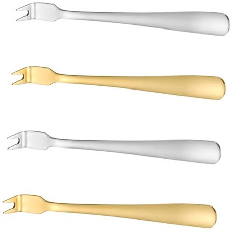 COLLBATH 1 Satz 4st Fleischgabel Aus Edelstahl Essgabeln Kuchengabel Gebogene Fleischgabel Mini-tranchiergabel Tischgabeln Fruchtgabel Pasta-schnitzgabel Serviergabel Rostfreier Stahl