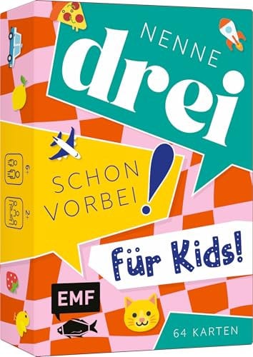 Edition Michael Fischer Kartenspiel: Nenne DREI – Schon vorbei! ... für Kids! Das rasante Wortspiel mit über 120 witzigen Kategorien ab 6 Jahren