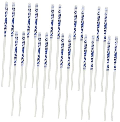 HOLIDYOYO 10pares Palillos Chinos Cerámica Porcelana Larga Vajilla Asiático Reusables Sin Rayas Para Casa y Restaurante