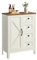 VASAGLE LIRY Kollektion - Aufbewahrungsschrank, Badezimmerschrank im Landhausstil, mit 4 Schubladen, Tür, freistehender Schrank, verstellbare Ablagen, vintageweiß BBK753W01
