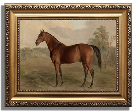 JOFANG Kunstdruck auf Leinwand, Vintage-Stil, für Wohnzimmer, Pferd, 30,5 x 40,6 cm, goldfarben