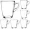 MIKONI 6 Stück Set Teegläser 200 ml, Wassergläser mit Henkel, Glastassen, Saftgläser, Gläserset, Gläser für Tee, Kaffee, Wasser, Drink, Eistee, Saft, Trinkgläser, Kaffegläser - VEGA