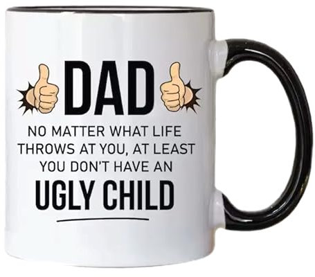 eBoutik - Father's Day Coffee Mug - Novelty Gift for Dad, Grandad, Papa, Birthday Present from Son and Daughters (Dont Have Ugly Children)