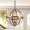 Ganeed Pendelleuchte Industrial Globe Farmhouse Beleuchtung Vintage Kronleuchter Kugelförmige hängende Deckenleuchte für Küche Insel Esstisch E14 Bronze 3 Licht