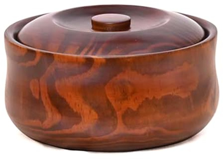 Bosiyrggrl Handmade Wooden Bowls Home Decor Storage Solid Wood Grain Storage for Soup C
