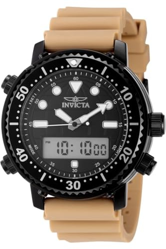 Invicta Pro Diver 49452 Men's Watch - Waterproof - Analogue - Quartz Movement - Stainless Steel with Black dial - 46mm
