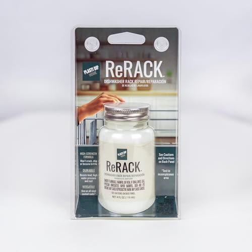 Plasti Dip ReRACK 4 oz (113 g) de color blanco para reparación de estante de lavaplatos – Pintura flexible de goma para toques de reparación en estantes oxidados, impermeable, resistente al calor