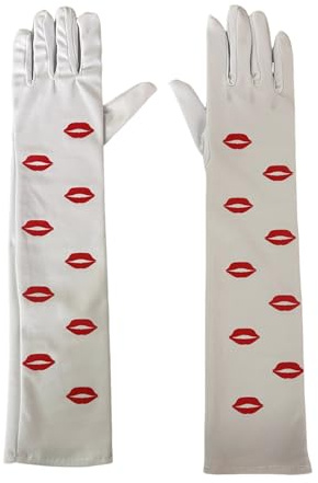 LLLmhuaa Valentinstag-Handschuhe, Halloween, Stirnbänder, Kopfschmuck für Maskeraden, Make-up für Party, Maskeraden, Herz, lange Handschuhe für Damen, Handschuhe, One size