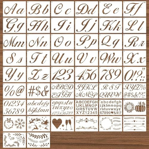 Letter Stencils for Crafts Reusable Alphabet Stencils Plastic Alphabet Number Symbol Templates Letter Stencil for Painting DIY Crafts Scrapbooking Bullet Journal Stencil Wood Signs (Letter 1)