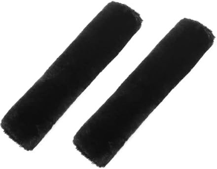 Sicherheitsgurt Polster 2PCS Weiche Auto Sicherheitsgurt Abdeckung Schaffell Kissen Pad Schulterpolster Komfort Gurtschoner(Black)