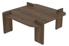 Hanah Home Modern Walnut Coffee Table, 90 x 35 x 90 cm | 100% Melamine Coated Chipboard | Stylish & Functional Design for Living Room | Easy Assembly Required