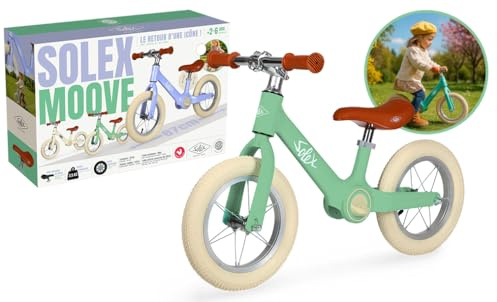 MGM JOUET - Laufrad - Solex - 119353 - Freilauf - Grün - 30 Kg Max - Metall - 12 Zoll - Kinderfahrrad Ohne Pedale - Geschenk - Geburtstag - Balance - Für Kinder von 2 bis 6 Jahren