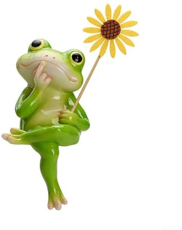 ZWEquipint Resin Frog Statue Garden Decoration Set Of 4 Realistic Figures For Outdoor Pond Fountain Flower Pot Aquarium Lawn Ornament